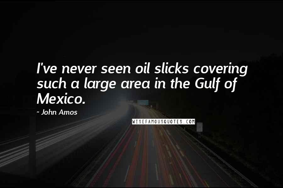 John Amos Quotes: I've never seen oil slicks covering such a large area in the Gulf of Mexico.