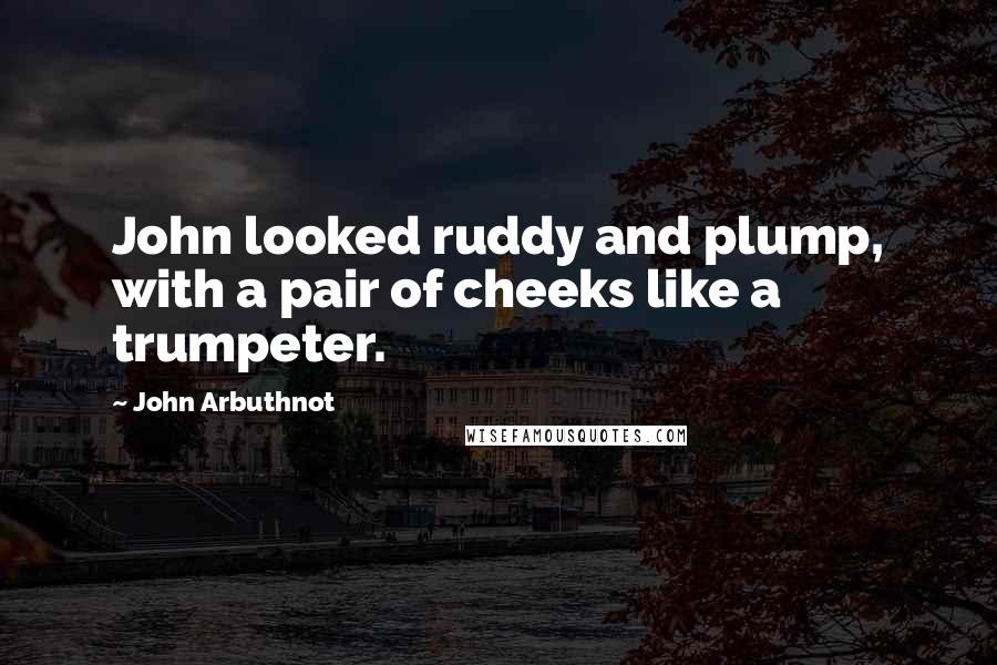 John Arbuthnot Quotes: John looked ruddy and plump, with a pair of cheeks like a trumpeter.