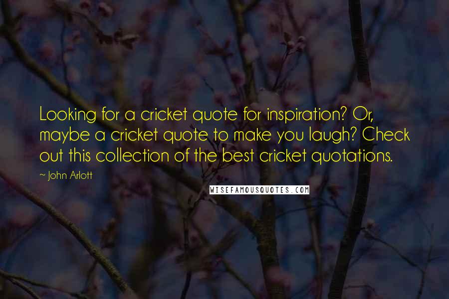 John Arlott Quotes: Looking for a cricket quote for inspiration? Or, maybe a cricket quote to make you laugh? Check out this collection of the best cricket quotations.