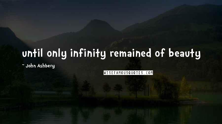 John Ashbery Quotes: until only infinity remained of beauty