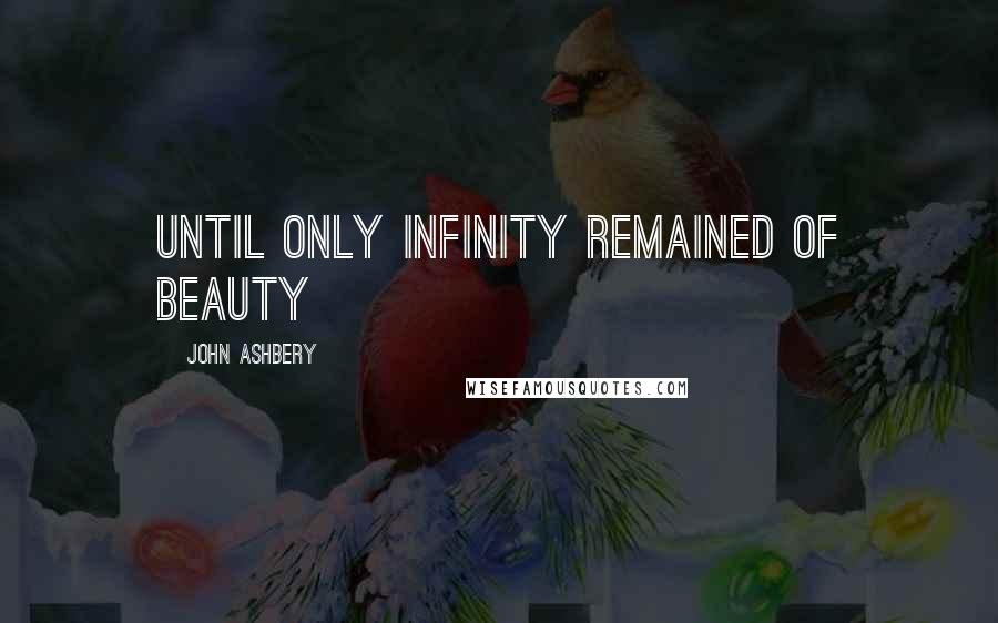 John Ashbery Quotes: until only infinity remained of beauty