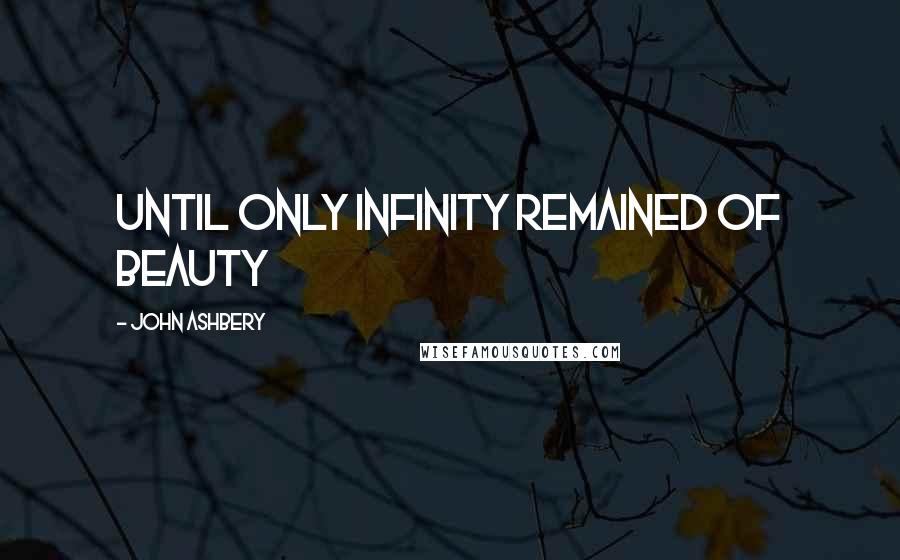 John Ashbery Quotes: until only infinity remained of beauty