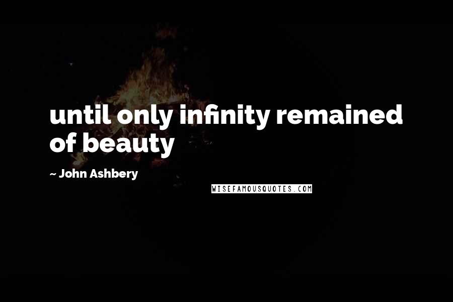 John Ashbery Quotes: until only infinity remained of beauty