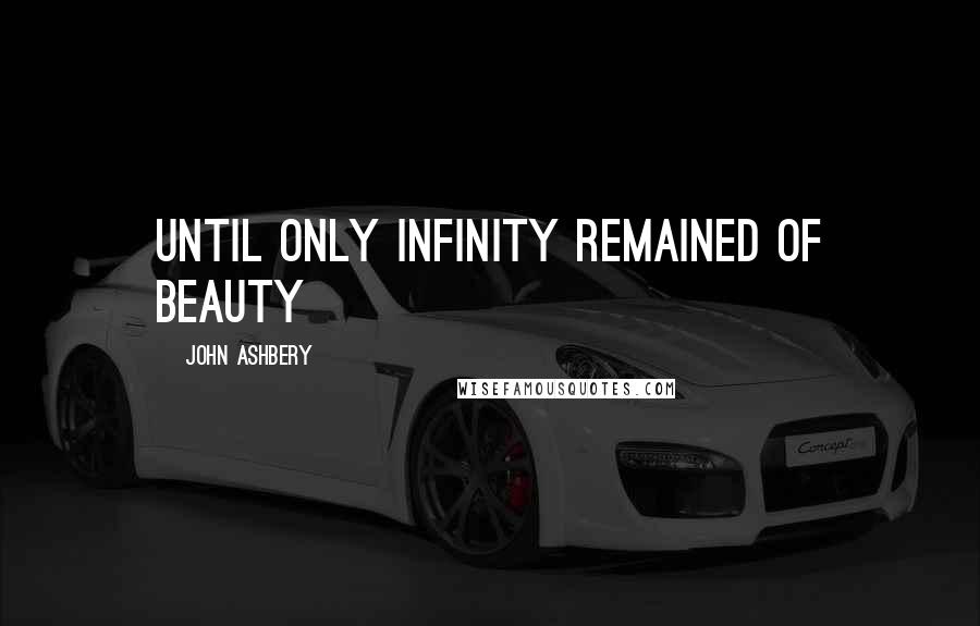 John Ashbery Quotes: until only infinity remained of beauty