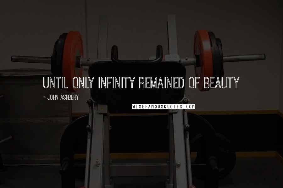 John Ashbery Quotes: until only infinity remained of beauty