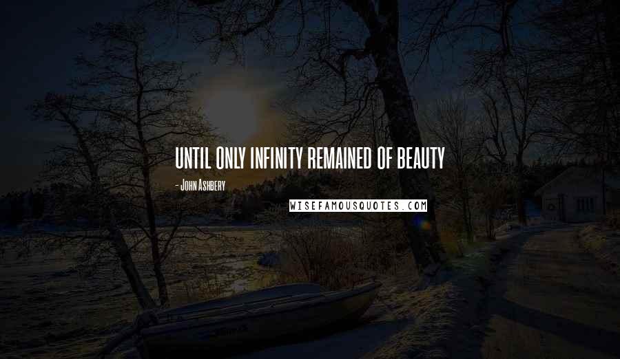 John Ashbery Quotes: until only infinity remained of beauty