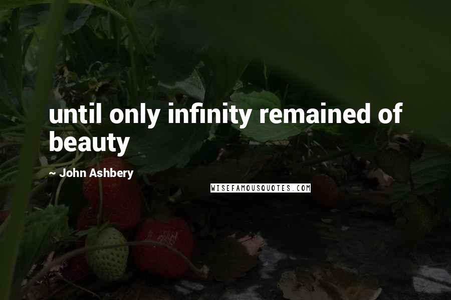 John Ashbery Quotes: until only infinity remained of beauty