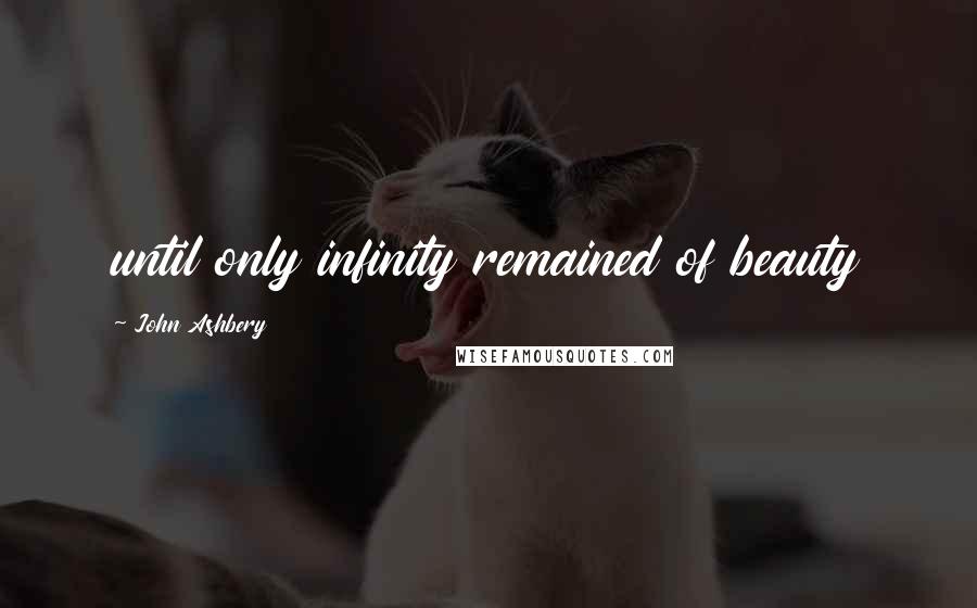 John Ashbery Quotes: until only infinity remained of beauty