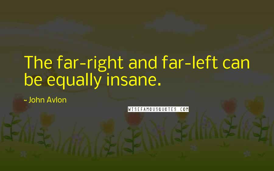 John Avlon Quotes: The far-right and far-left can be equally insane.