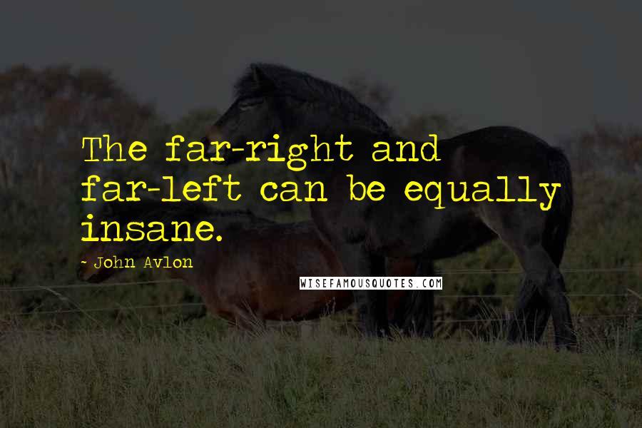 John Avlon Quotes: The far-right and far-left can be equally insane.