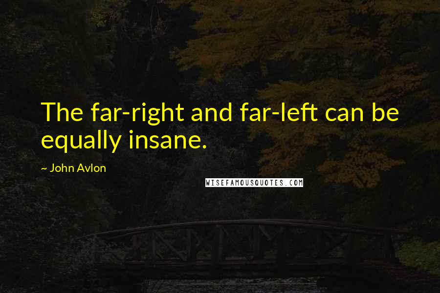 John Avlon Quotes: The far-right and far-left can be equally insane.