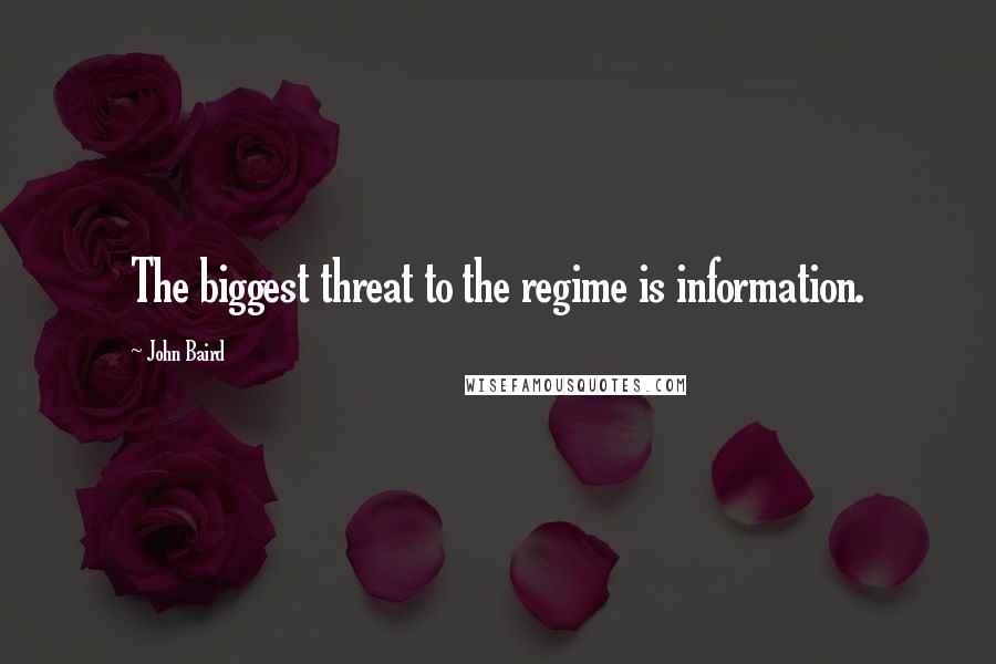 John Baird Quotes: The biggest threat to the regime is information.