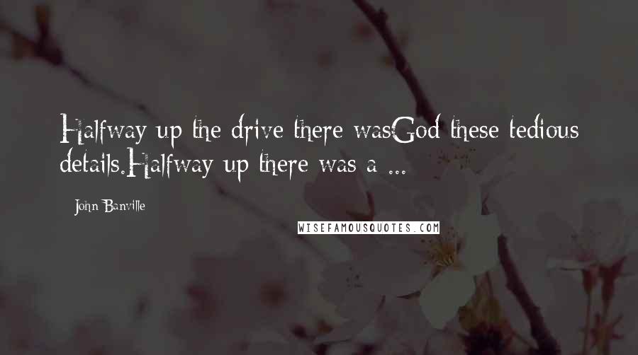 John Banville Quotes: Halfway up the drive there wasGod these tedious details.Halfway up there was a ...