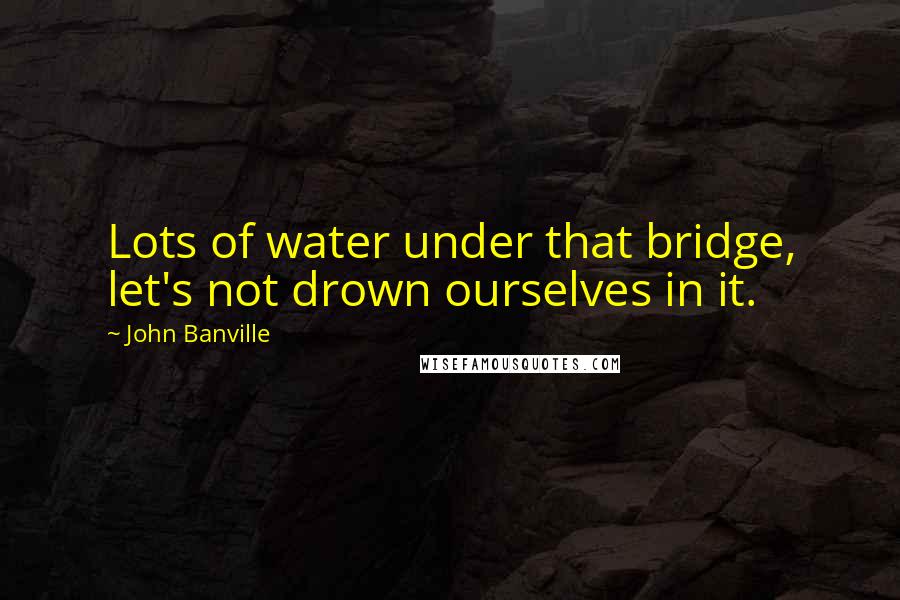 John Banville Quotes: Lots of water under that bridge, let's not drown ourselves in it.