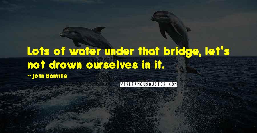 John Banville Quotes: Lots of water under that bridge, let's not drown ourselves in it.