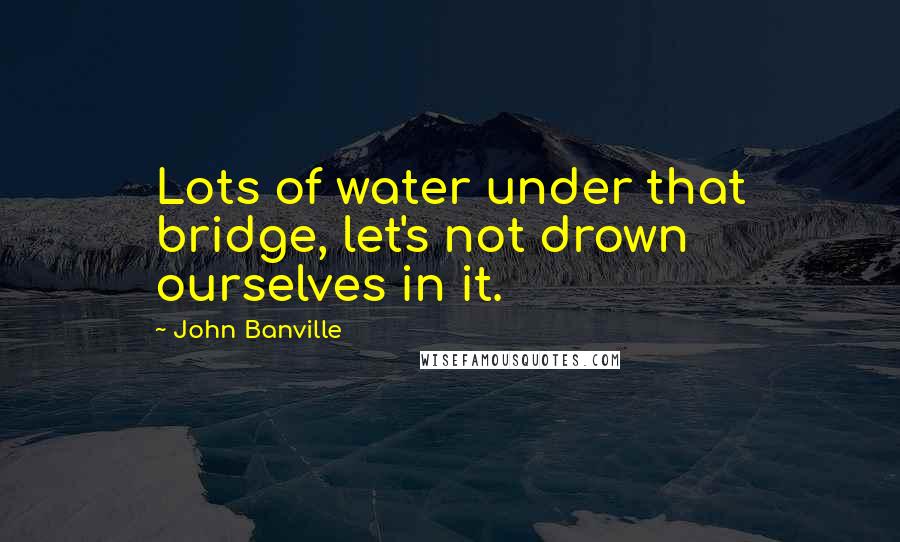 John Banville Quotes: Lots of water under that bridge, let's not drown ourselves in it.