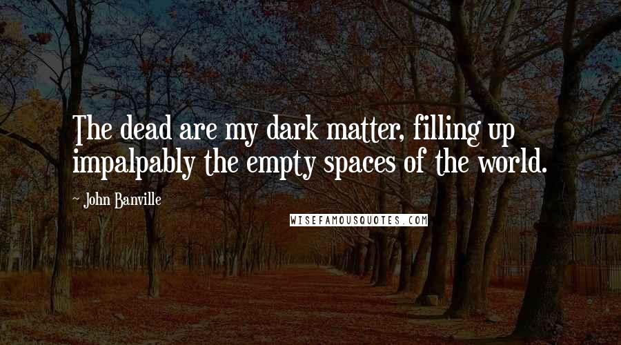 John Banville Quotes: The dead are my dark matter, filling up impalpably the empty spaces of the world.