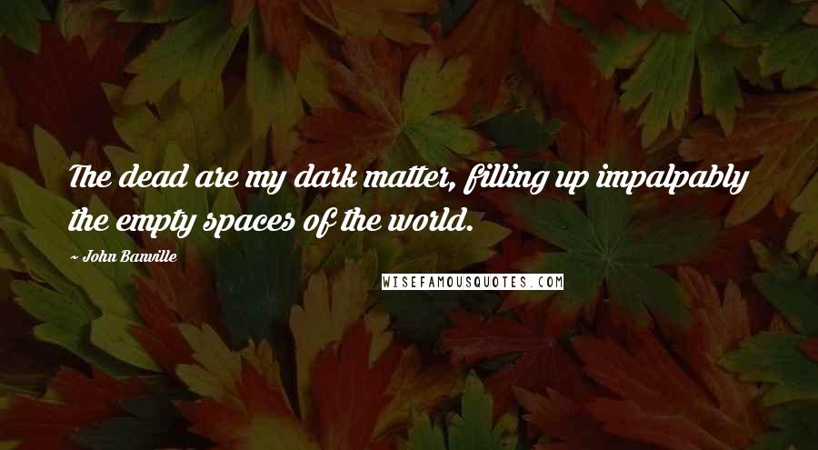 John Banville Quotes: The dead are my dark matter, filling up impalpably the empty spaces of the world.