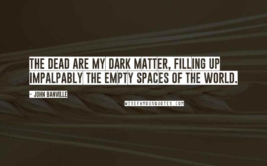 John Banville Quotes: The dead are my dark matter, filling up impalpably the empty spaces of the world.