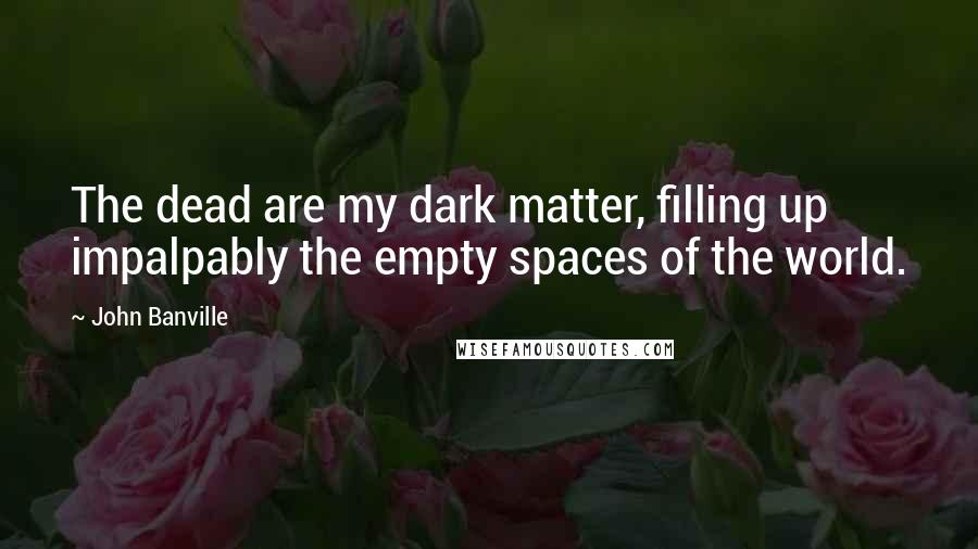 John Banville Quotes: The dead are my dark matter, filling up impalpably the empty spaces of the world.