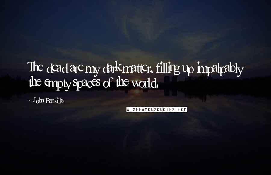 John Banville Quotes: The dead are my dark matter, filling up impalpably the empty spaces of the world.