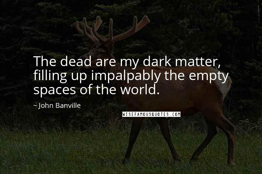 John Banville Quotes: The dead are my dark matter, filling up impalpably the empty spaces of the world.