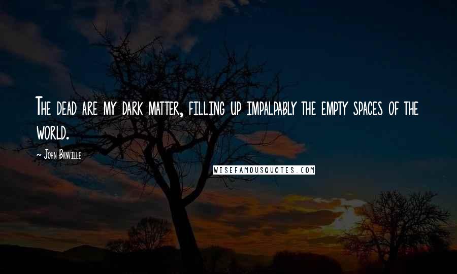 John Banville Quotes: The dead are my dark matter, filling up impalpably the empty spaces of the world.