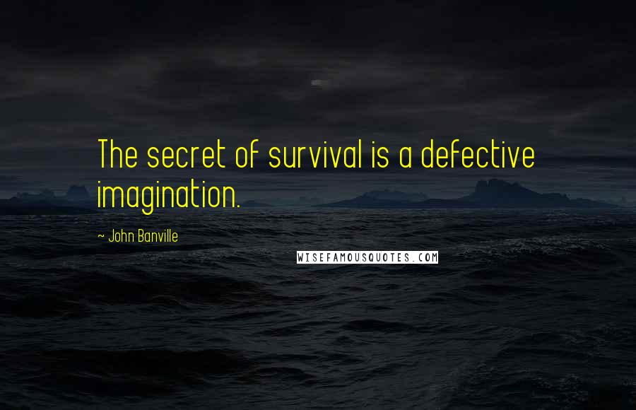 John Banville Quotes: The secret of survival is a defective imagination.