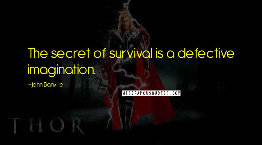 John Banville Quotes: The secret of survival is a defective imagination.