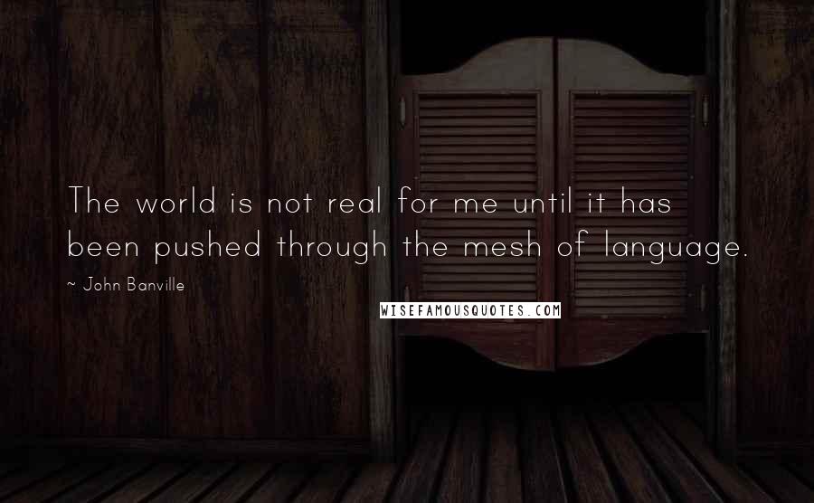John Banville Quotes: The world is not real for me until it has been pushed through the mesh of language.