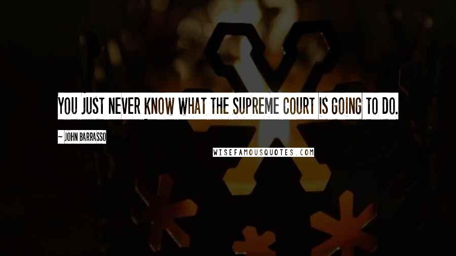 John Barrasso Quotes: You just never know what the Supreme Court is going to do.