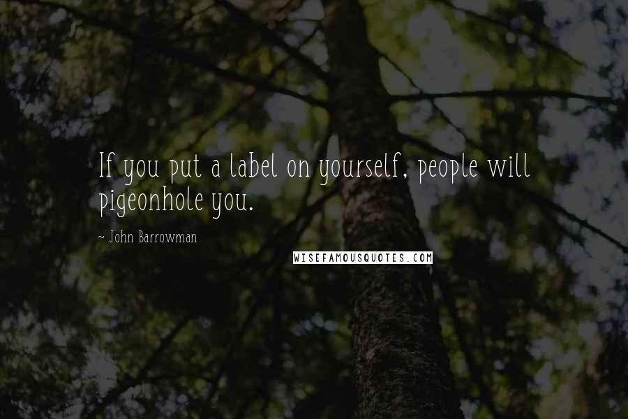 John Barrowman Quotes: If you put a label on yourself, people will pigeonhole you.