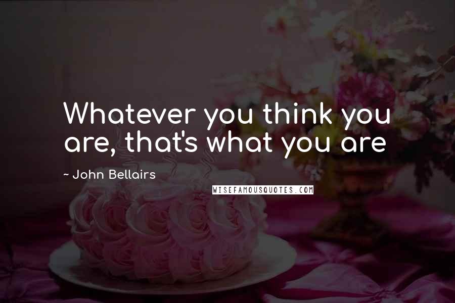 John Bellairs Quotes: Whatever you think you are, that's what you are