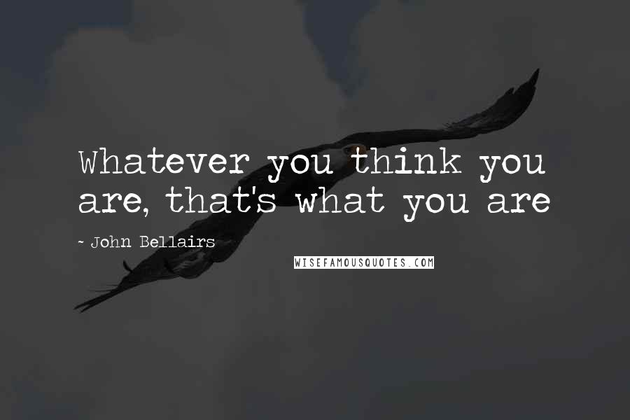 John Bellairs Quotes: Whatever you think you are, that's what you are