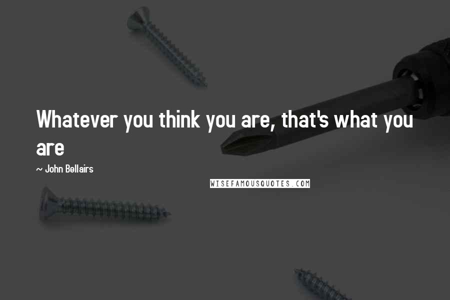 John Bellairs Quotes: Whatever you think you are, that's what you are