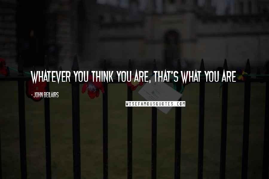 John Bellairs Quotes: Whatever you think you are, that's what you are