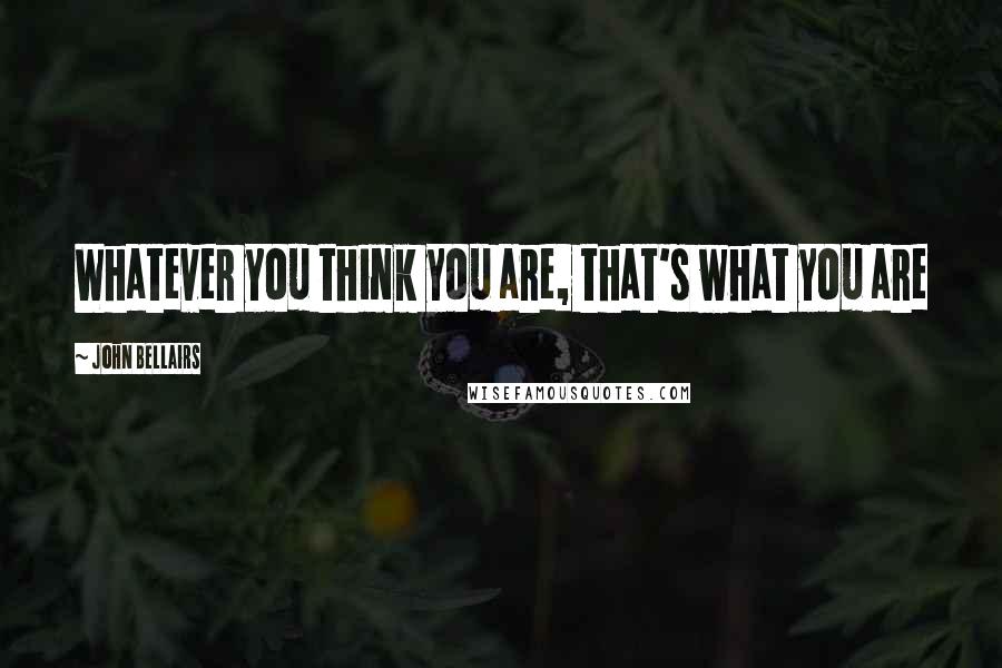John Bellairs Quotes: Whatever you think you are, that's what you are