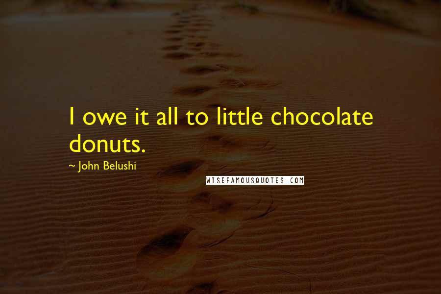 John Belushi Quotes: I owe it all to little chocolate donuts.