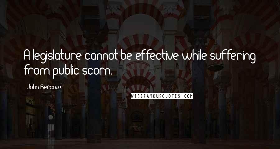 John Bercow Quotes: A legislature cannot be effective while suffering from public scorn.