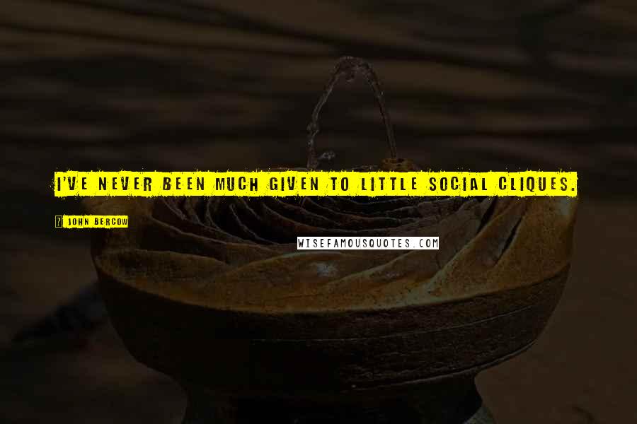 John Bercow Quotes: I've never been much given to little social cliques.