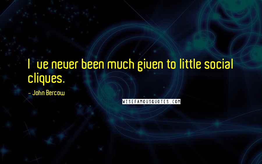 John Bercow Quotes: I've never been much given to little social cliques.
