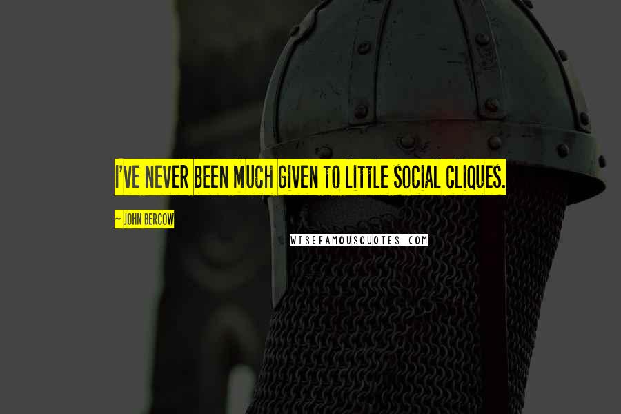 John Bercow Quotes: I've never been much given to little social cliques.