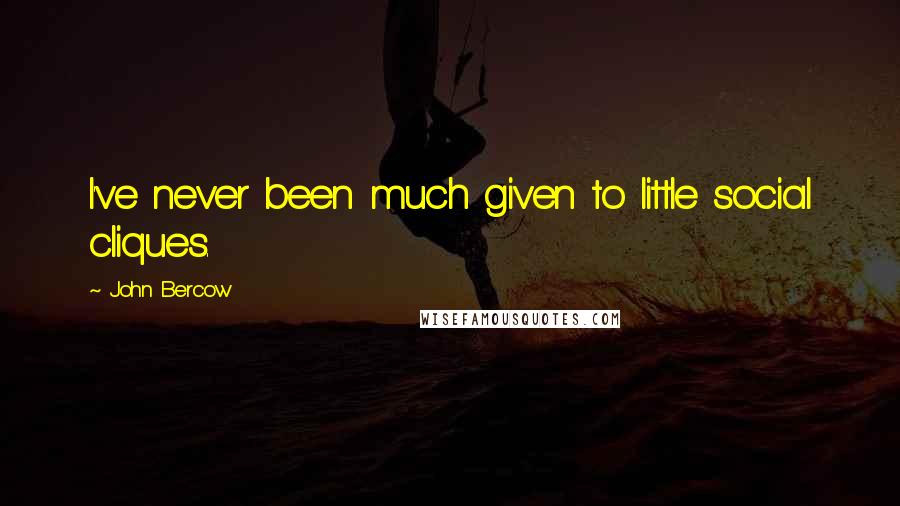 John Bercow Quotes: I've never been much given to little social cliques.