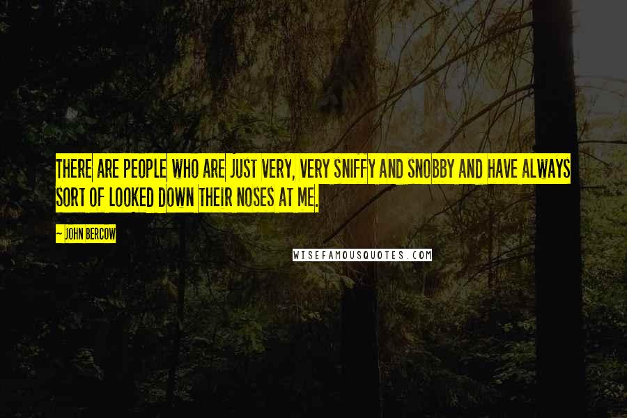 John Bercow Quotes: There are people who are just very, very sniffy and snobby and have always sort of looked down their noses at me.
