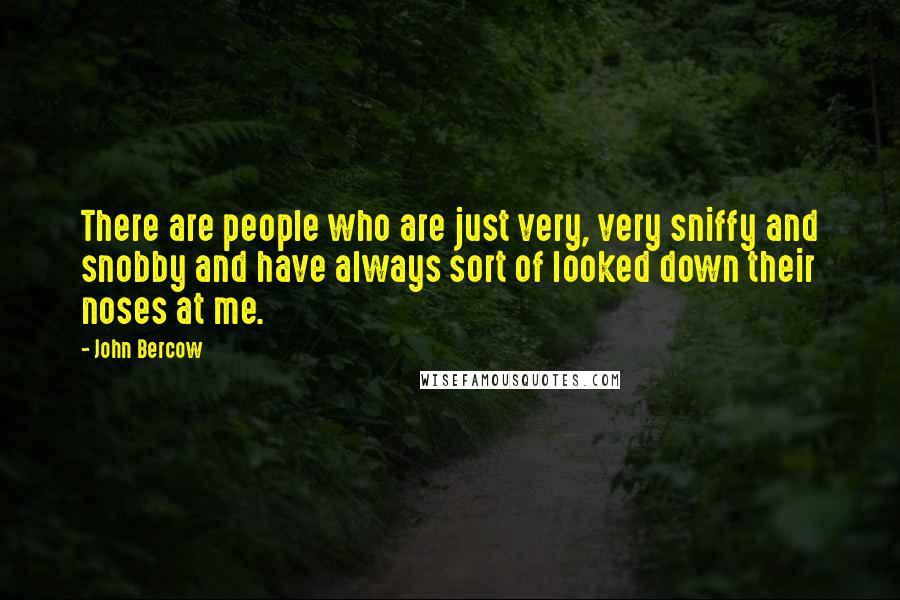 John Bercow Quotes: There are people who are just very, very sniffy and snobby and have always sort of looked down their noses at me.