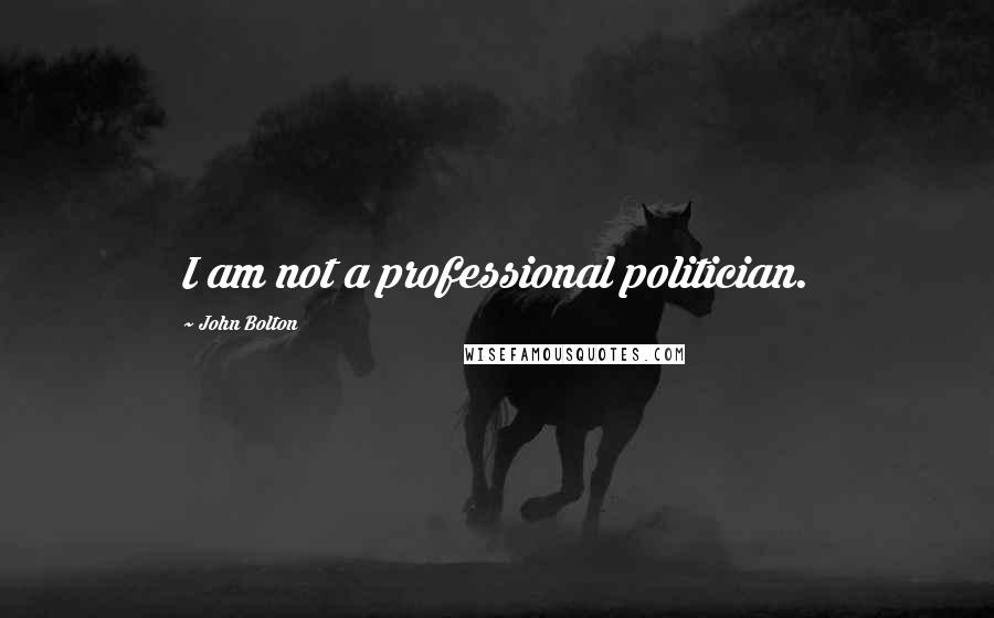 John Bolton Quotes: I am not a professional politician.