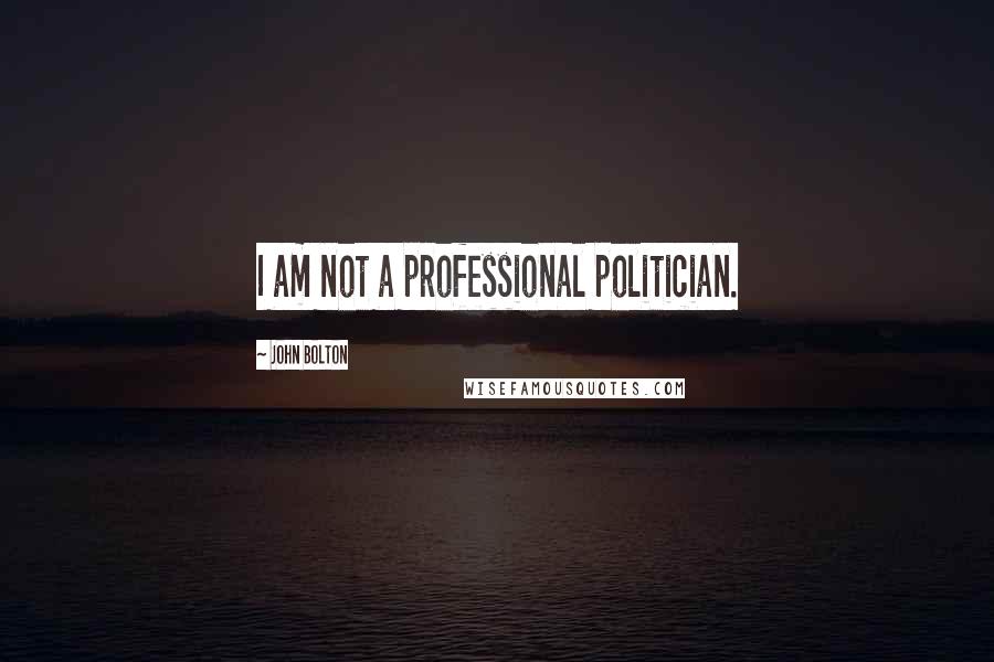 John Bolton Quotes: I am not a professional politician.