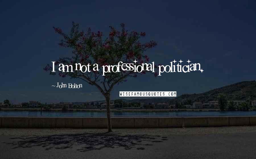 John Bolton Quotes: I am not a professional politician.