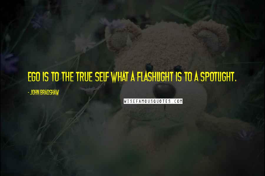John Bradshaw Quotes: Ego is to the true self what a flashlight is to a spotlight.