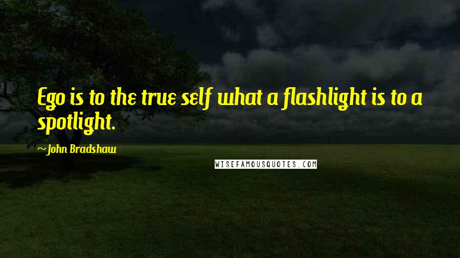 John Bradshaw Quotes: Ego is to the true self what a flashlight is to a spotlight.